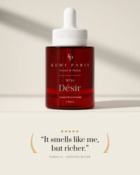 KEMI PARIS N°01 Désir Extrait de Parfum bottle, five star review: it smells like me but richer
