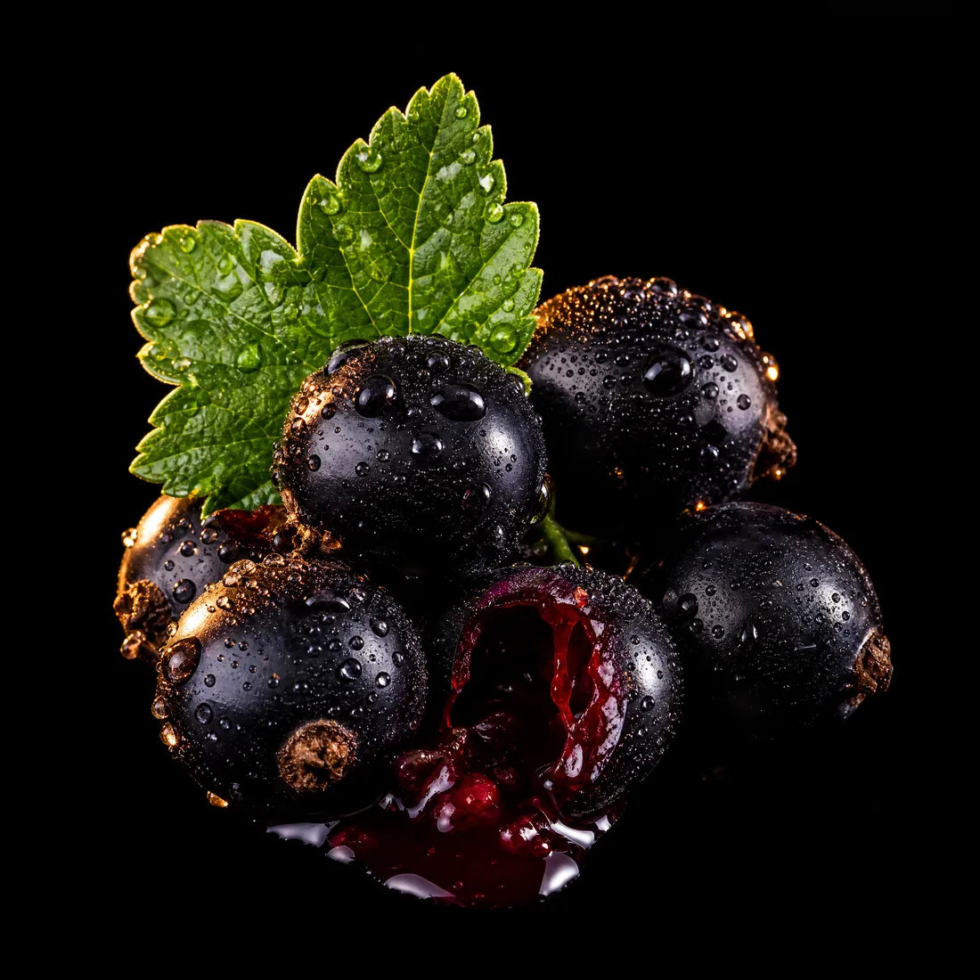 Cassis, split ripe