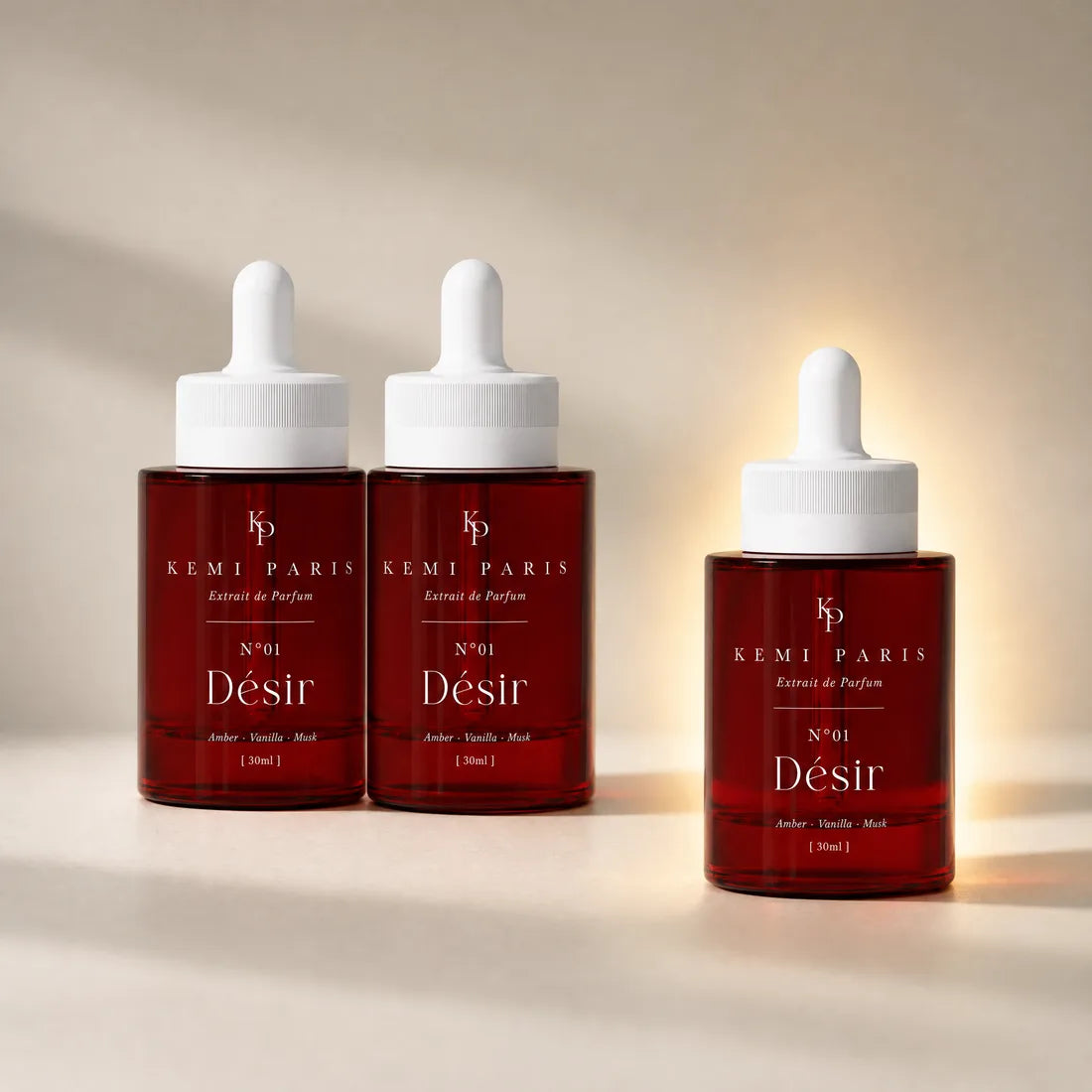 Three bottles of N°01 Désir
